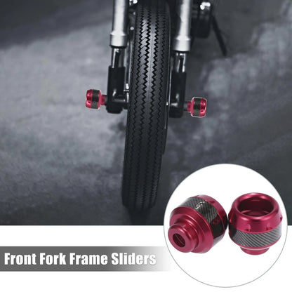 2 x Pair Front Fork Sliders Crash Pad Red for Motorcycle
