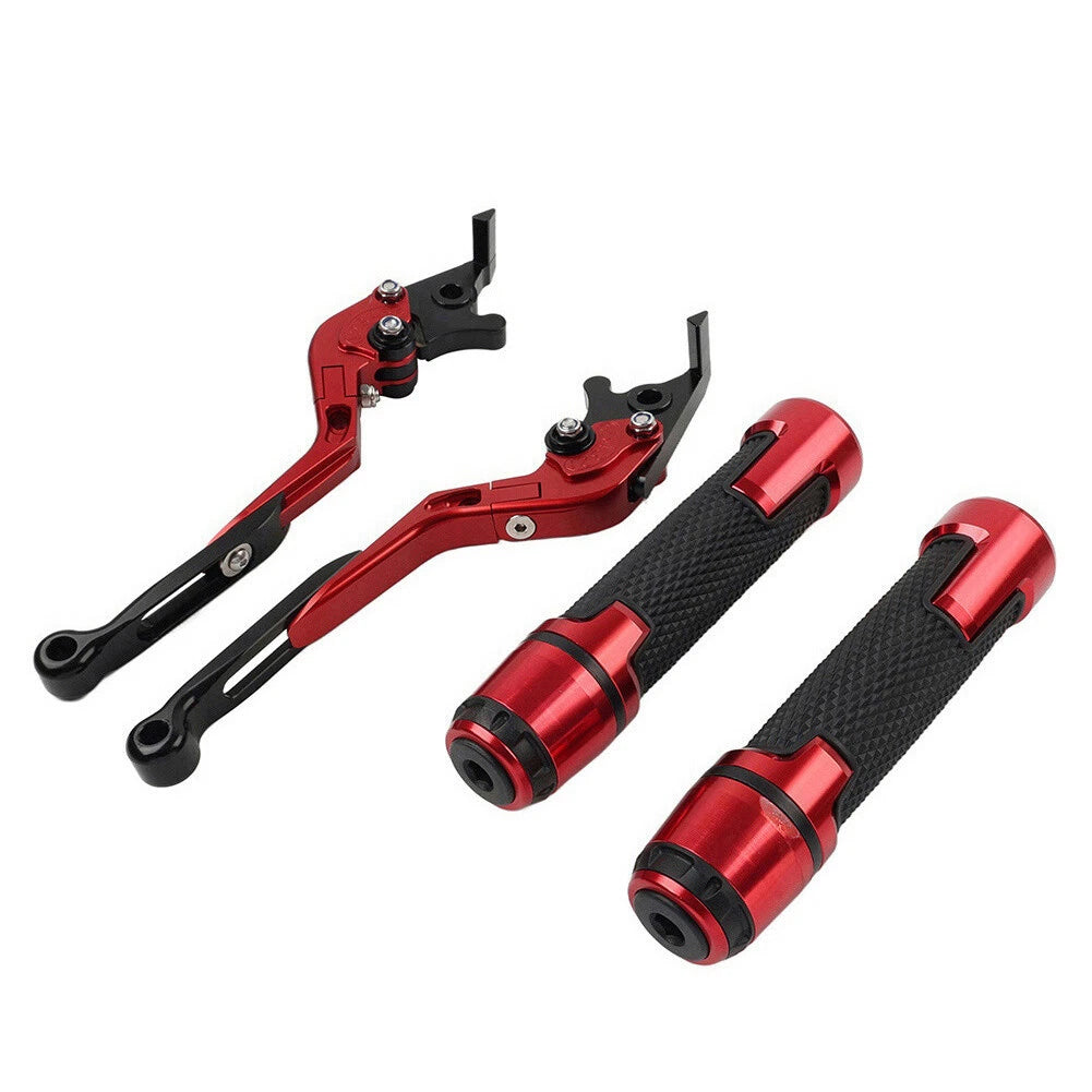 Red Extendable Brake Clutch Levers Grip Set for Suzuki GSXR1000 (2001-2023)