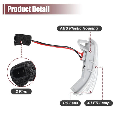 LED Right Side Mirror Turn Signal Light Car for Chrysler & Dodge