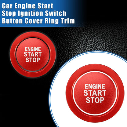 Engine Start Stop Button Cover Ring Kit for Toyota Highlander (2020-2022) Red