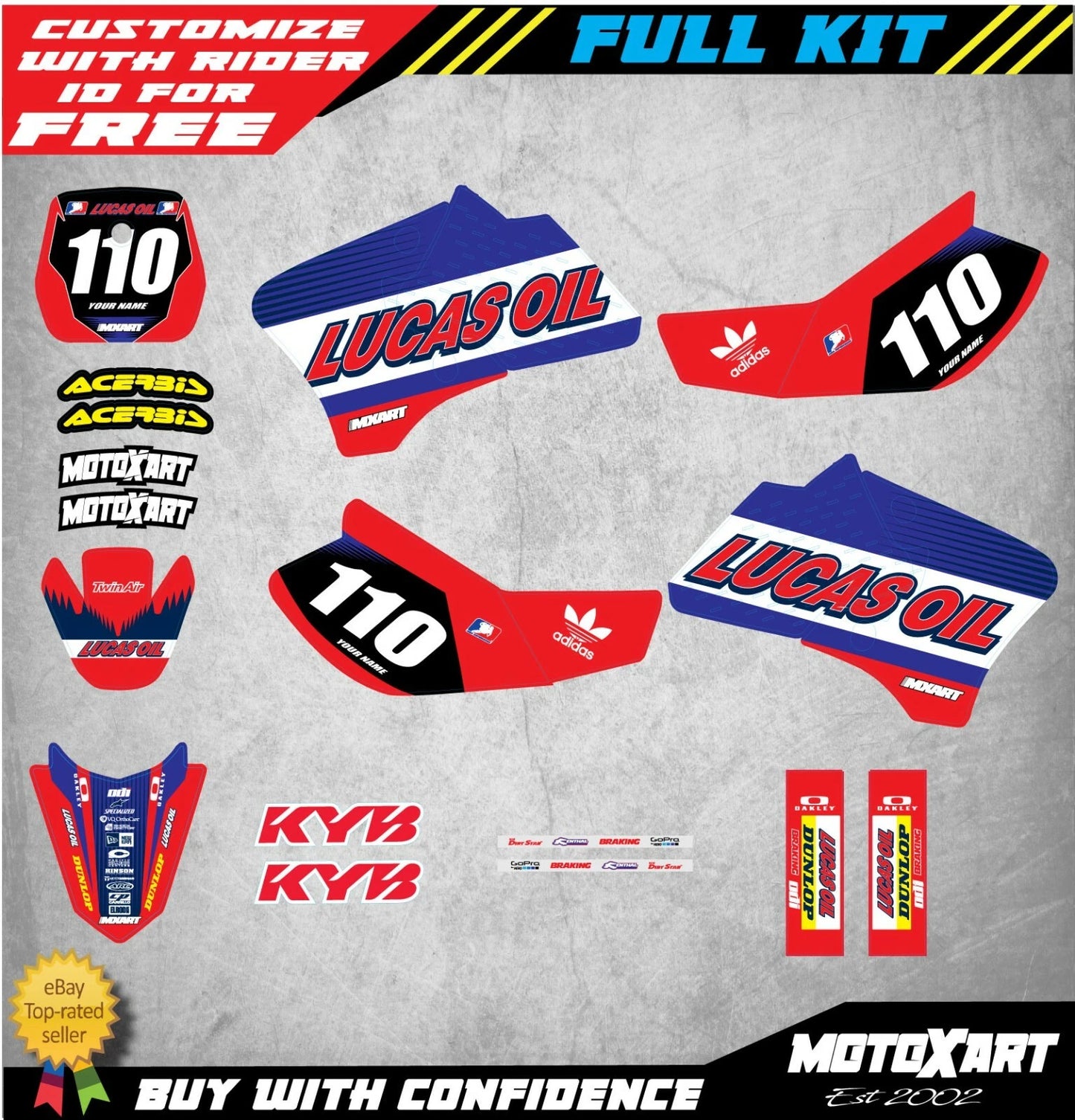 Custom Graphic Kit ACTIVE STYLE Decals for Yamaha TTR 90 (2000-2006)