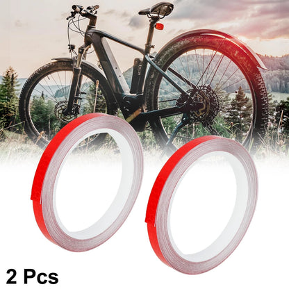 2pcs 314.96" Reflective Tape Sticker Warning Tape Red for Bike Motorcycle