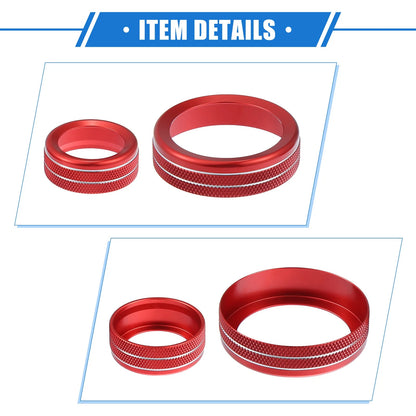 4 Pcs AC Climate Control Knob Rings for Ford Maverick (2022-2023) Red
