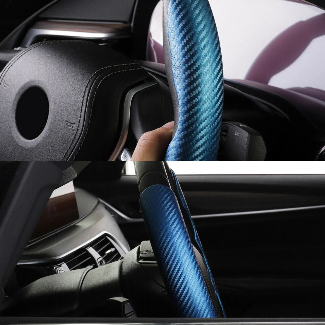38cm Blue Steering Wheel Booster Cover for Car - Non-Slip Accessory