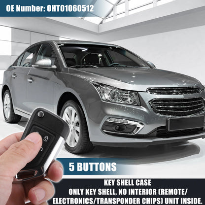 5 Button Key Fob Case Keyless Entry Remote Shell for Chevrolet