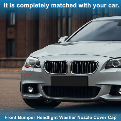 Front Right Washer Nozzle Cover for BMW 528i 2011-2016 (2 x White Caps)