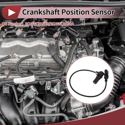 Crankshaft Position Sensor for Ford (2 x 2000-2005) Black Metal Plastic