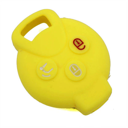 Yellow 3BTN Silicone Remote Key Cover Bag fit for SMART Fortwo
