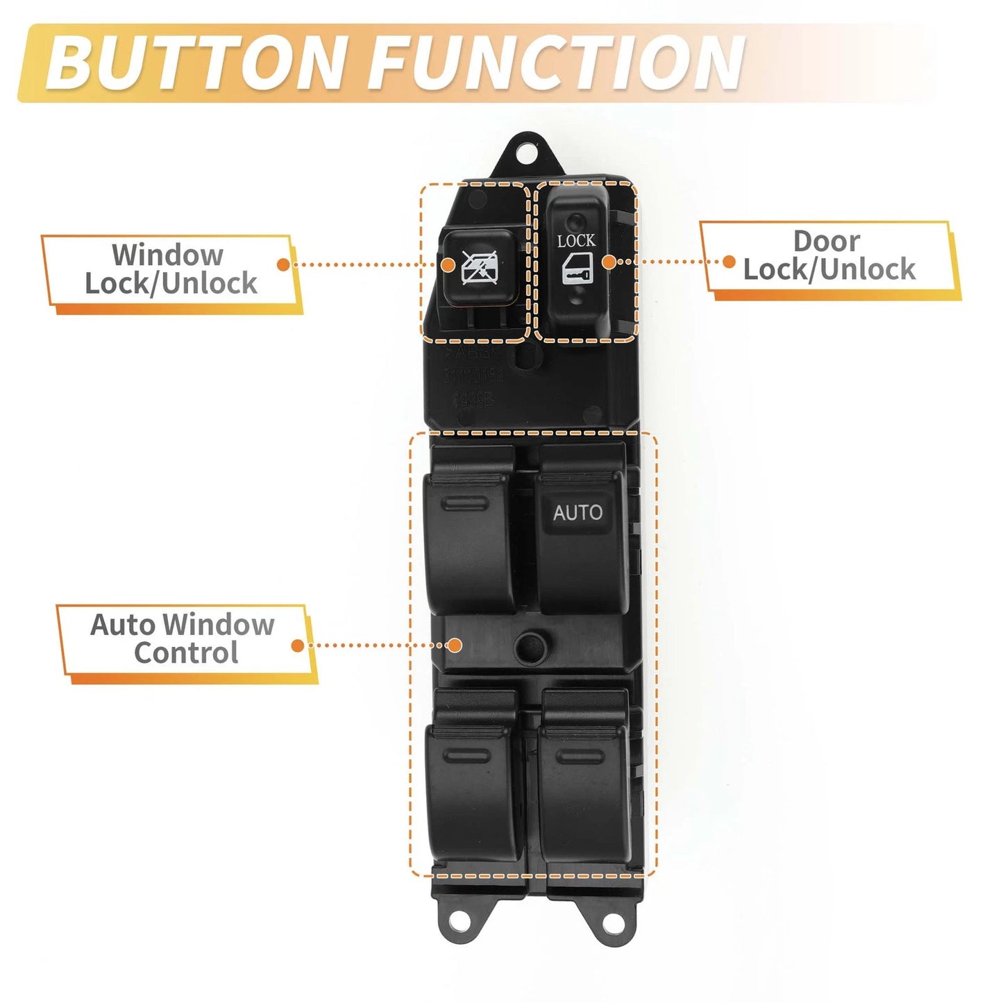 Front Right Side Power Window Switch for Toyota Yaris (1999–2005)