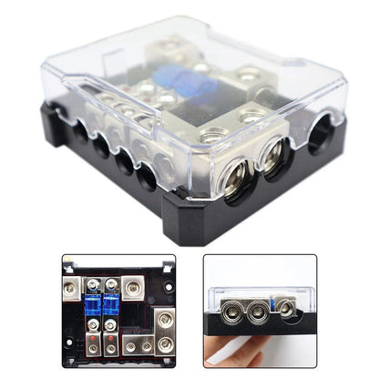 4 Way Fuse Holder Block 60A for Car/Boat Audio System Distribution