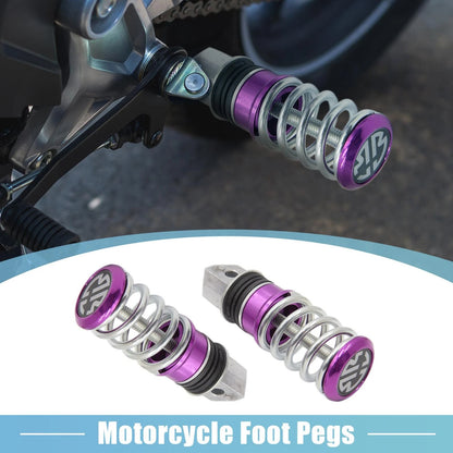 Pair / 8mm Aluminum Rearsets for Aolly Motorcycle Footpeg Purple
