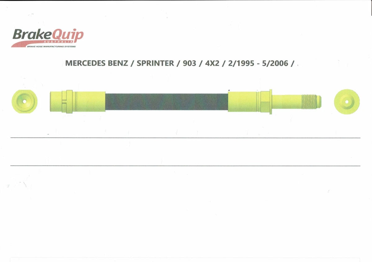 Brake Hose for Mercedes Benz Sprinter 903 4x2 (2/95-5/06)