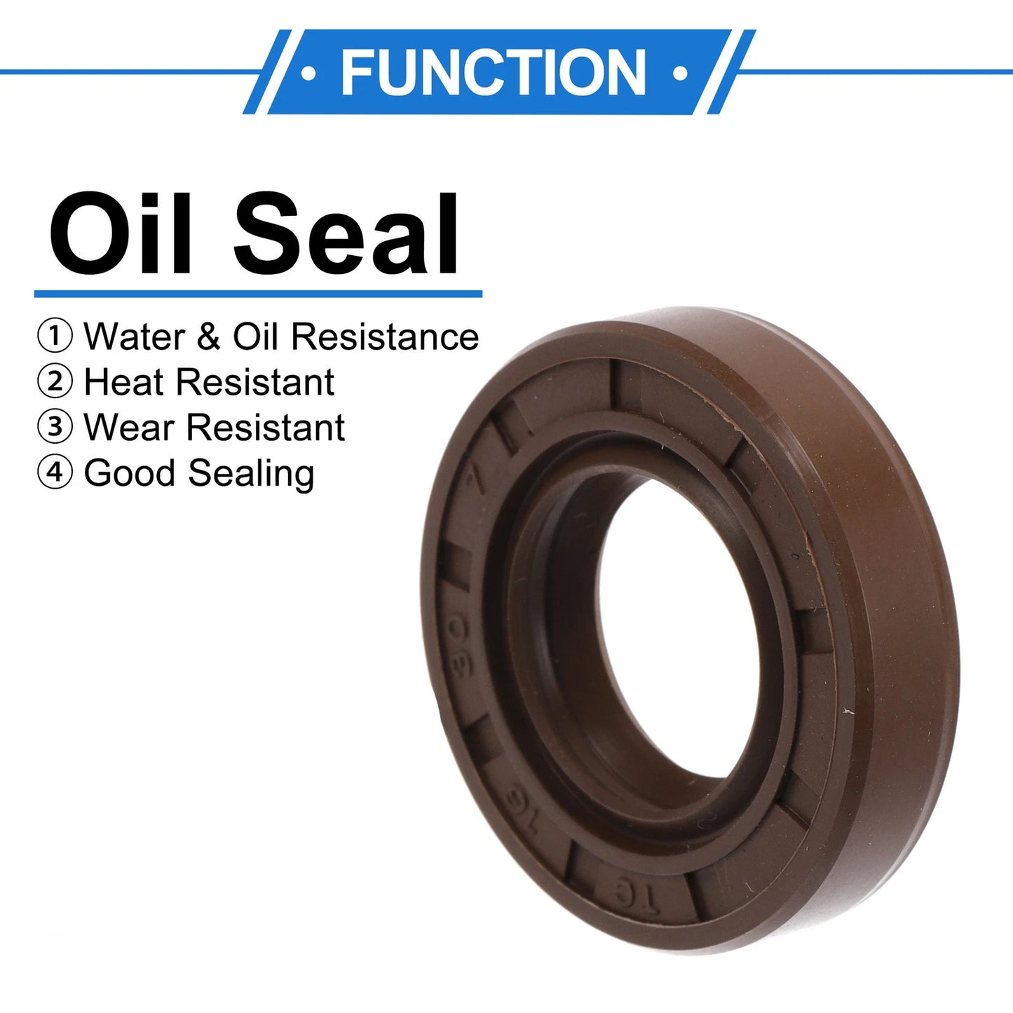 Oil Seal 16x30x7mm 2 x Seal Ring Rotary Shaft Seal FKM Rubber for Make Model