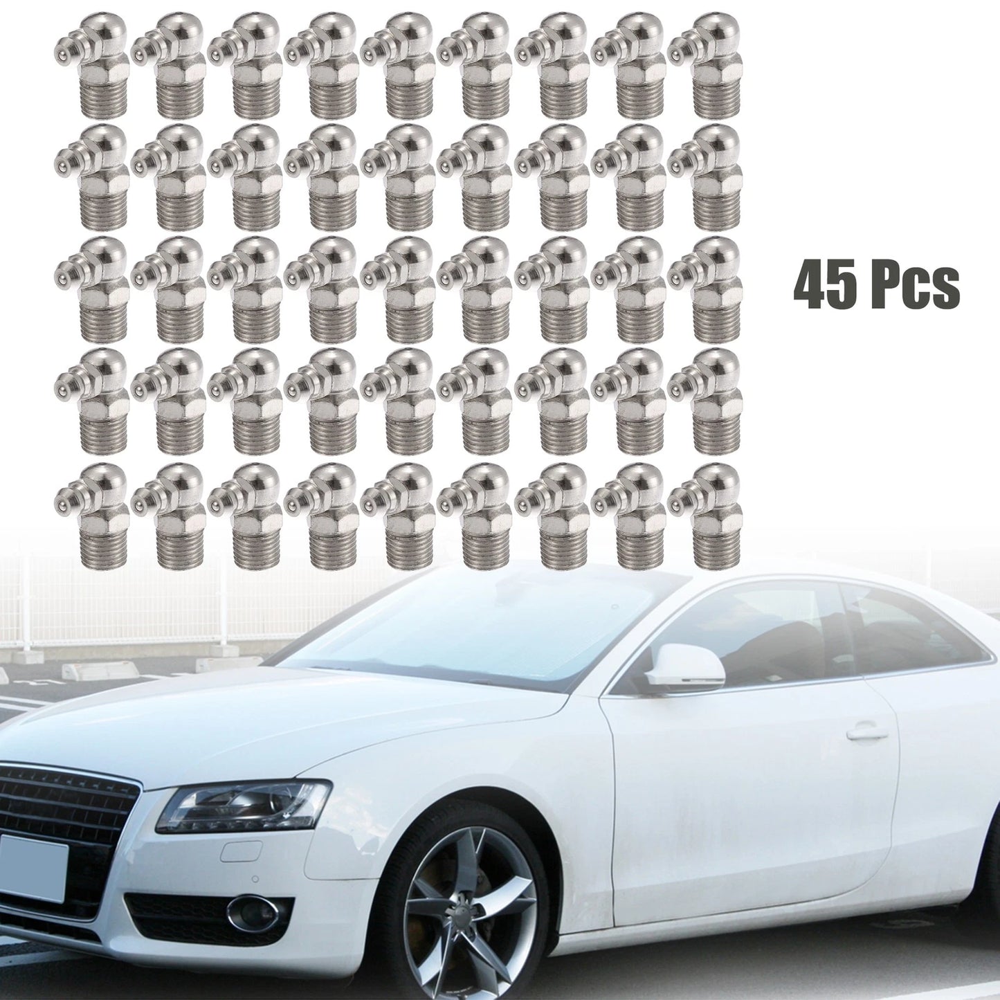 45pcs M10 x 1 90° Nickel Plated Grease Nipple Fitting for Motorcycle