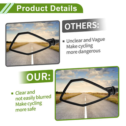 M10 Rear View Mirrors Polygonal Shape Black Iron Plastic 1 Set for Motorcycle