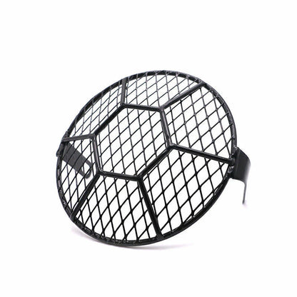 6.5" Headlight Mesh Grill Guard for Universal Motorcycle - Black Light Cover