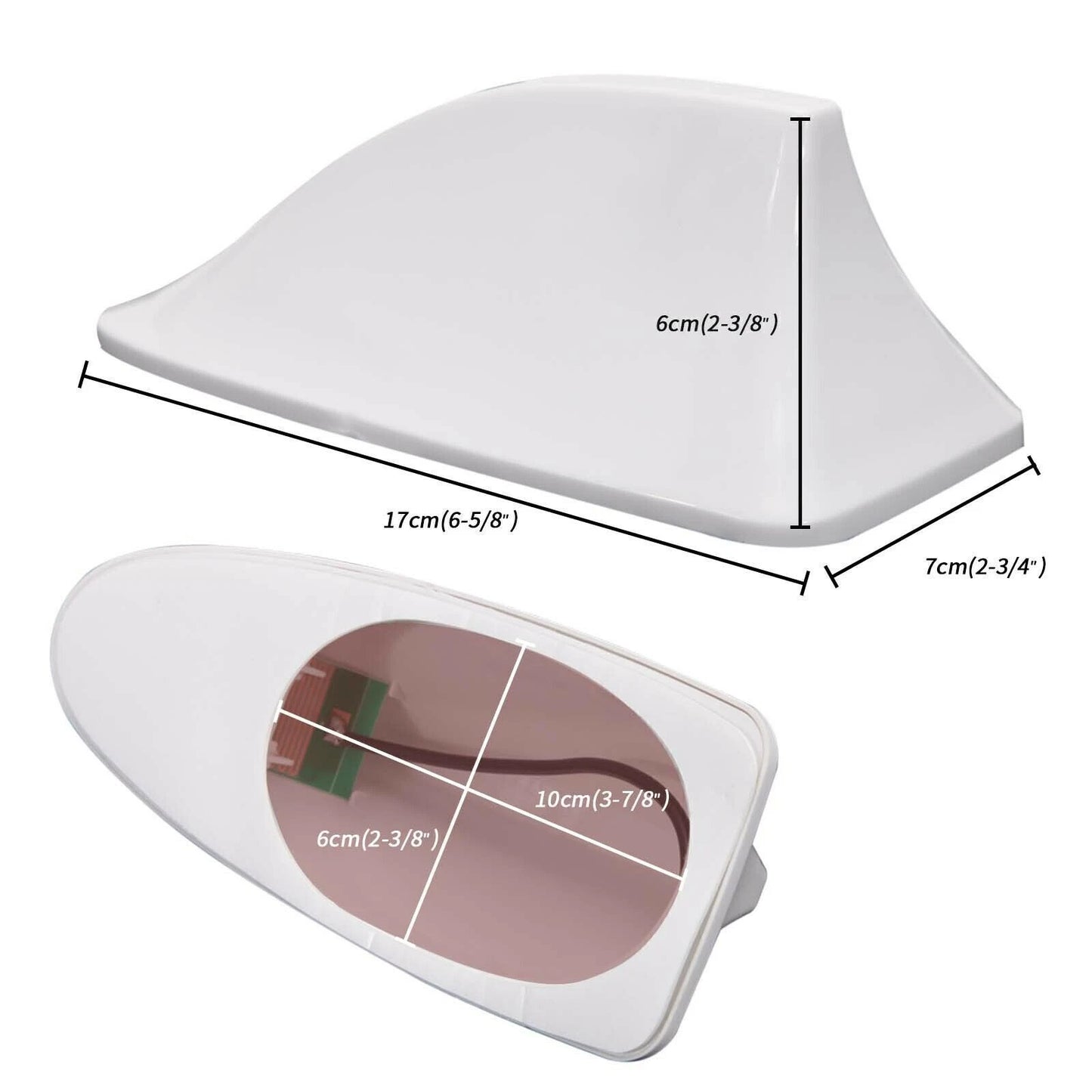 Universal White Shark Fin Car Roof Antenna Cover for FM/AM Signal Radio