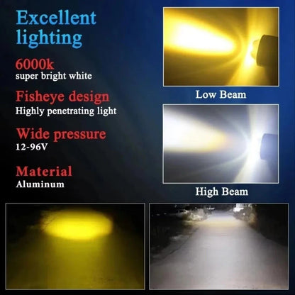Headlight LED H4 BA20D 360 Degree Beam for Motorcycle
