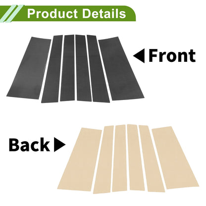 6 Pcs Door Pillar Window Trim for Chrysler Pacifica Carbon Fiber Black