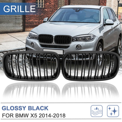 Glossy Black Front Kidney Grille for BMW X5 (2014-2018)
