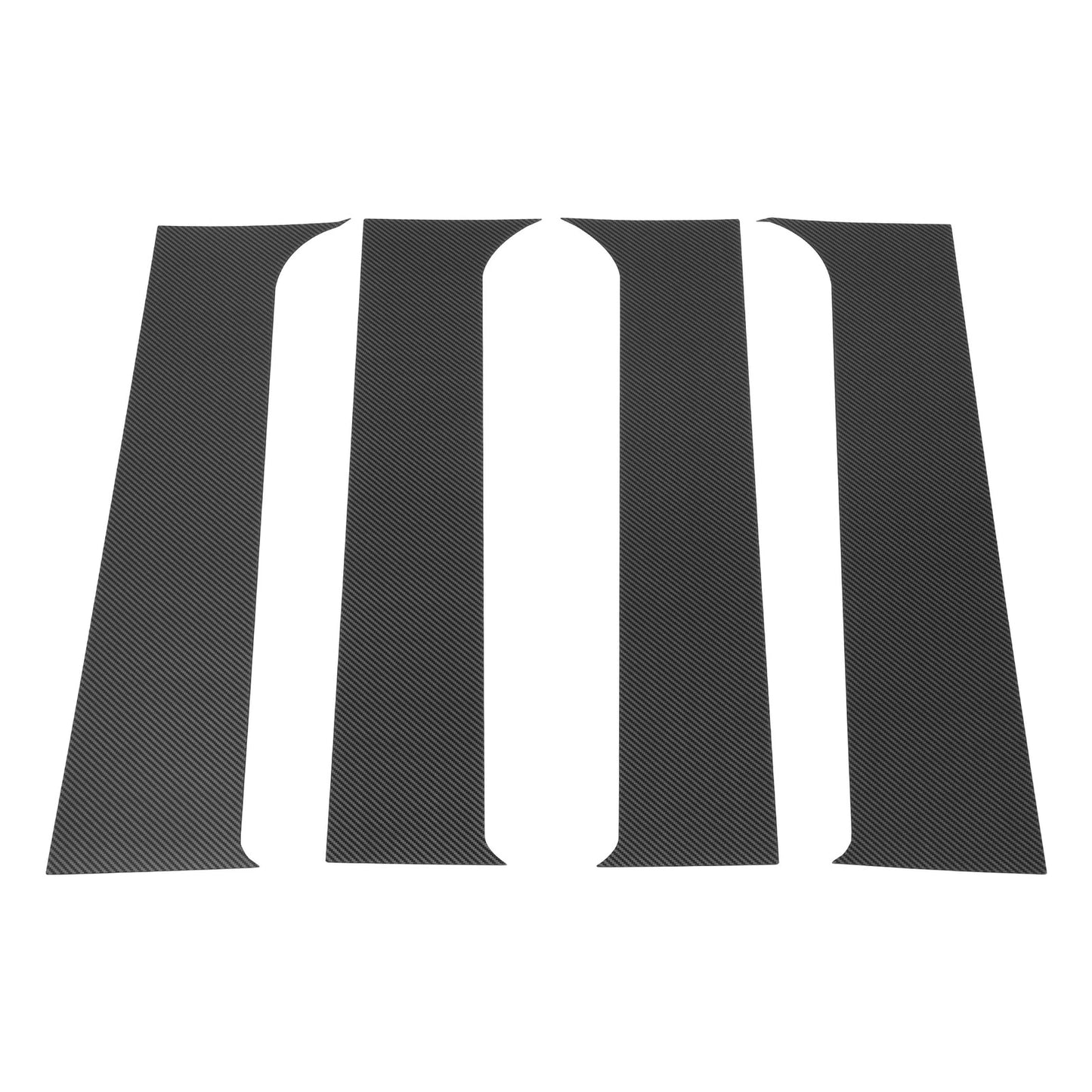 4pcs Door Pillar Window Trim for Ford F-250 (1999-2014) Carbon Fiber Black
