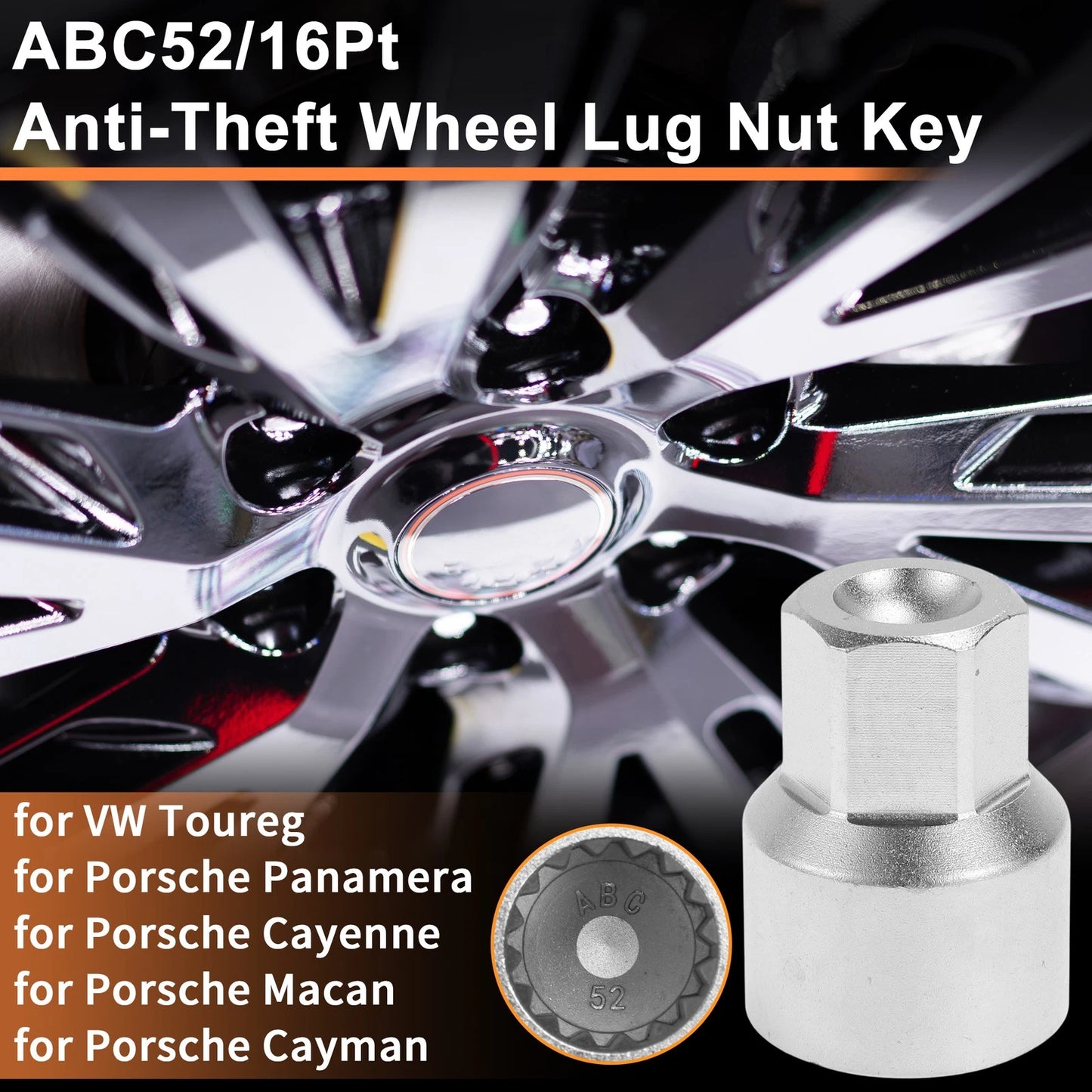 Wheel Lock Lug Nut for VW Touareg Locking Nut Key Socket