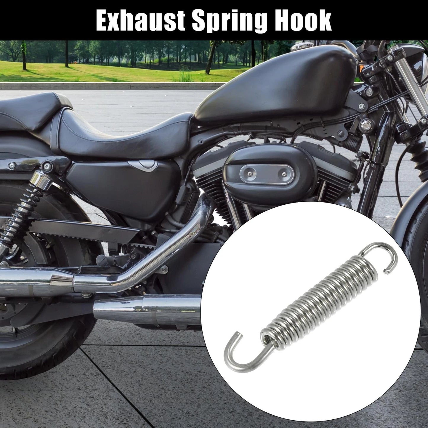 Exhaust Pipe Spring Hook 59mm 2.32" Stainless Steel for Motorcycles