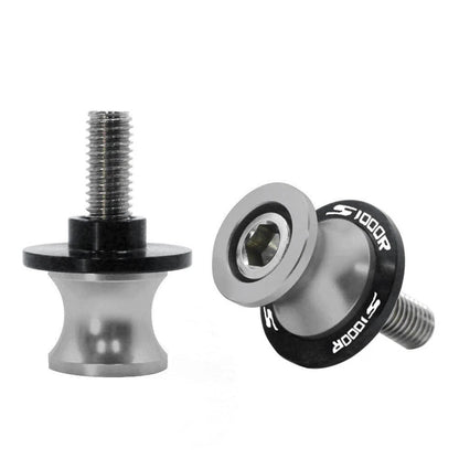 Silver Swingarm Spools for BMW S1000R S1000RR (2014-2018) - 2 x M8 Screws