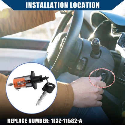 Ignition Switch Door Lock Cylinder w/ Key for Ford E150 E250 E350 (2003-2014)