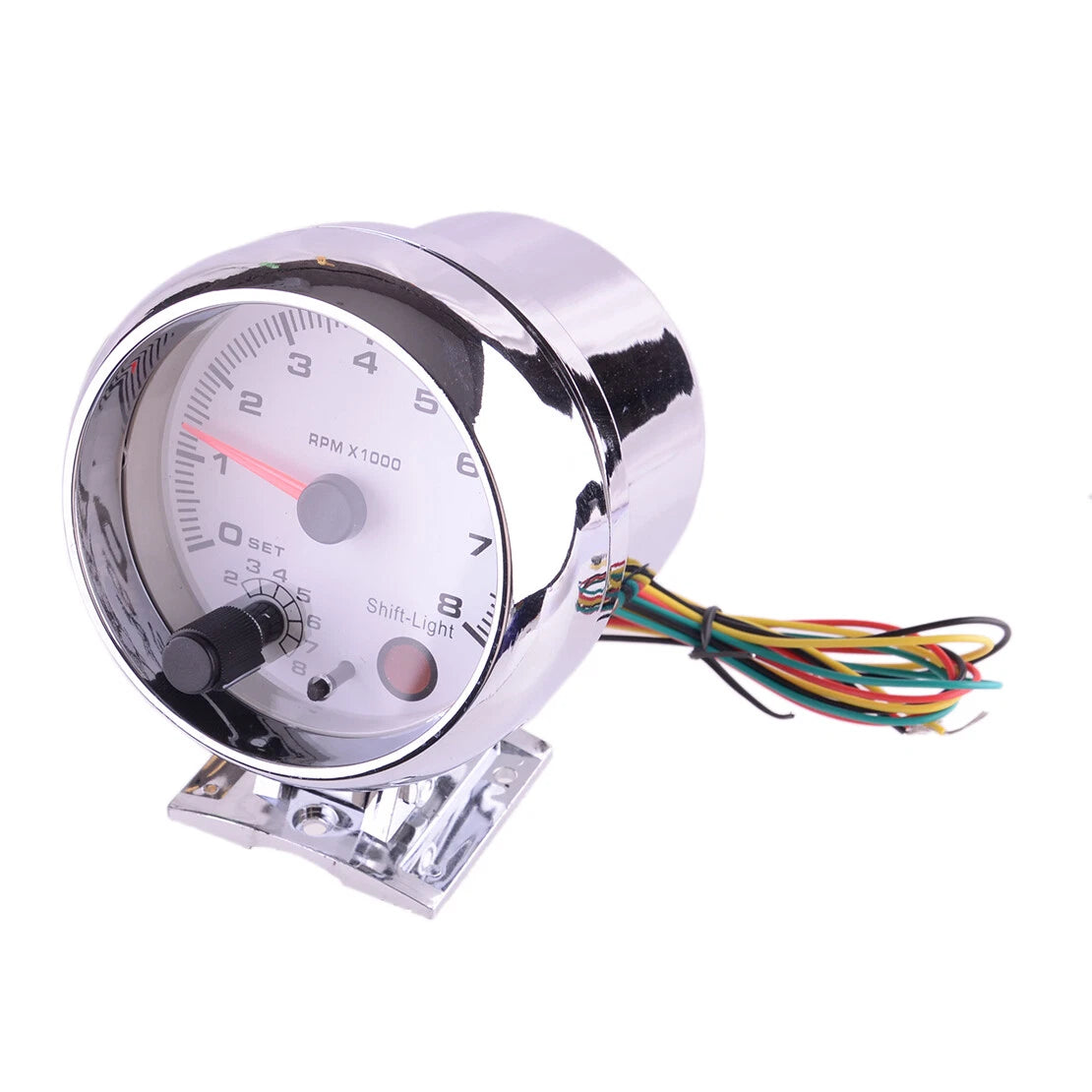 3.75" Car Tachometer Gauge w/ 7-Color LED Shift Light for Universal Models