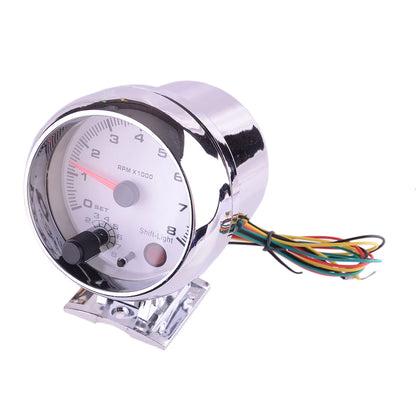 3.75" Car Tachometer Gauge w/ 7-Color LED Shift Light for Universal Models