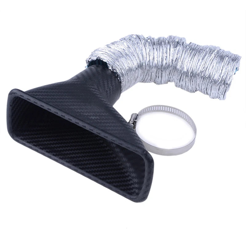 Turbo Air Inlet Pipe Funnel Kit for Car Bumper Grille Air Intake Hose (Fits Most)