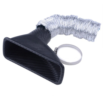 Turbo Air Inlet Pipe Funnel Kit for Car Bumper Grille Air Intake Hose (Fits Most)