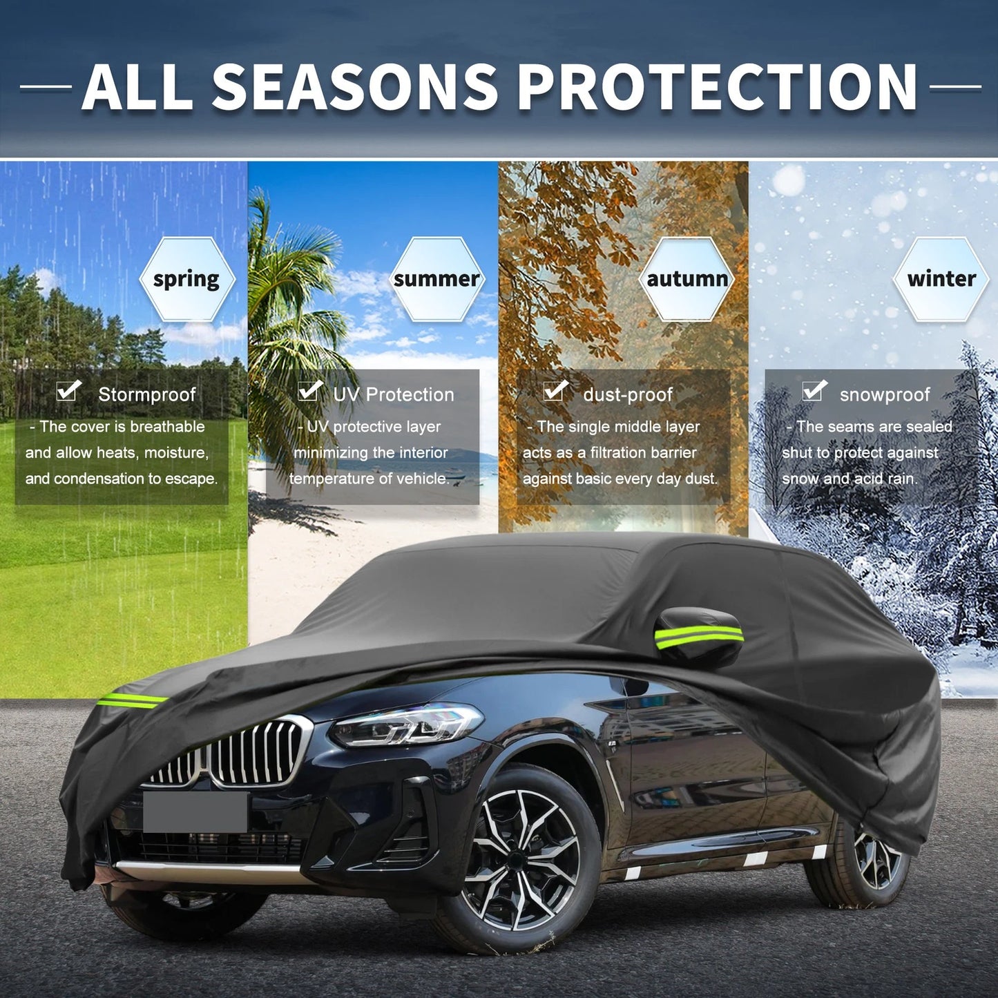 212D-PU Car Cover for BMW X3 F25/G01 (2010-2024) with Zipper