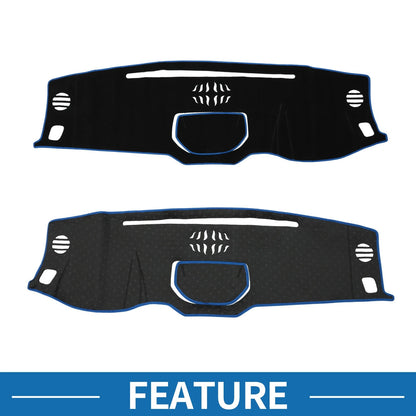 Dashboard Cover Mat for Toyota Tundra 2014-2021 Sun Protector Pad Black Blue
