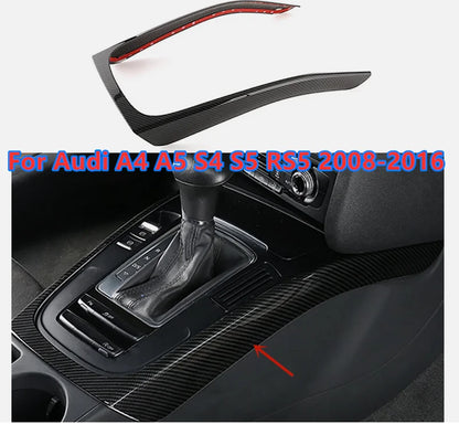 Carbon Fiber Center Console Gear Shift Frame Cover for A4 A5 S4 S5 RS5 (2008–2016)