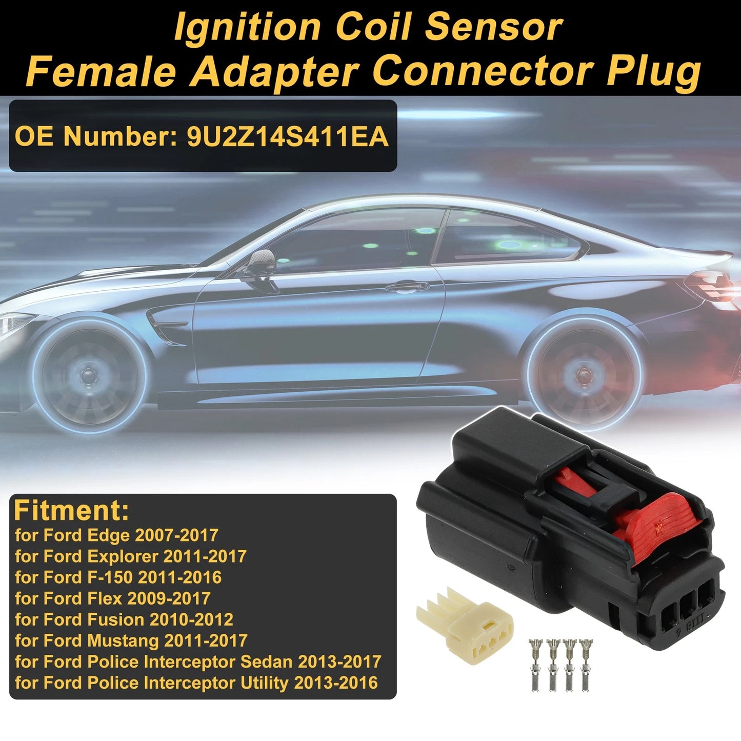 3 Pin Ignition Coil Connector Plug for Ford Edge (2007-2017)
