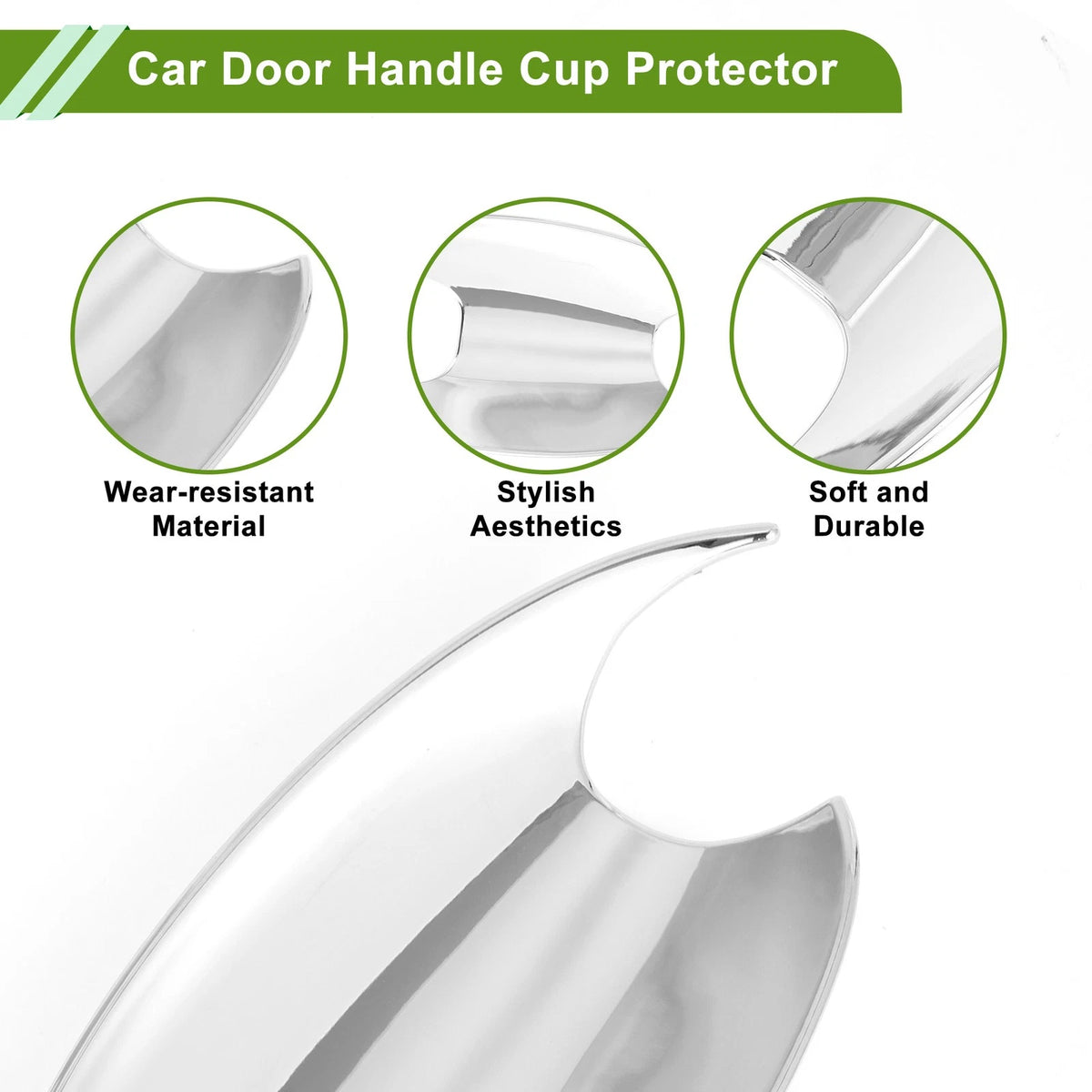 Car Door Handle Cup Protector 4 Pcs Chrome Silver Tone for BMW X3 (2022-2023)