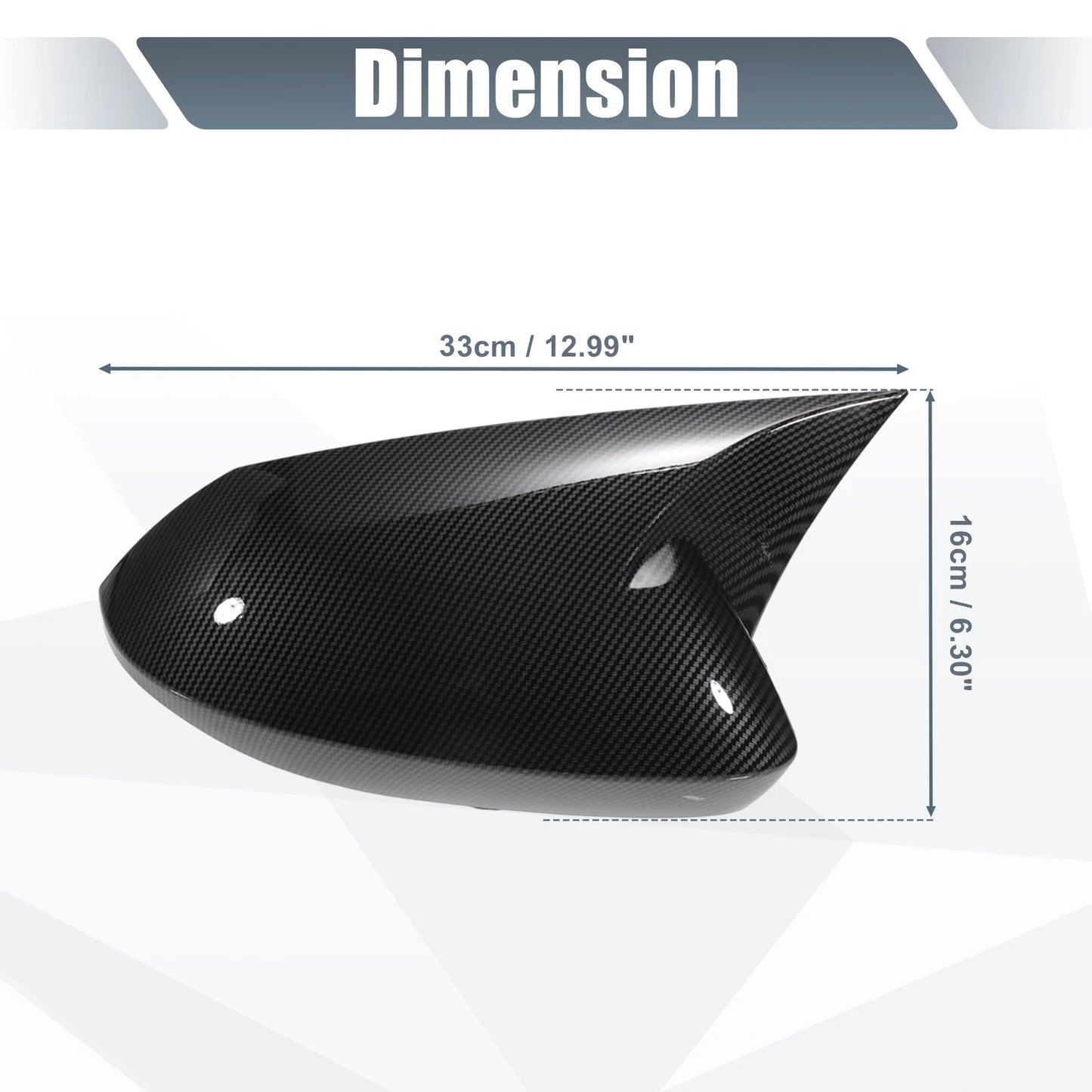 2 x Rearview Mirror Covers Overlay Carbon Fiber Pattern for Toyota Corolla