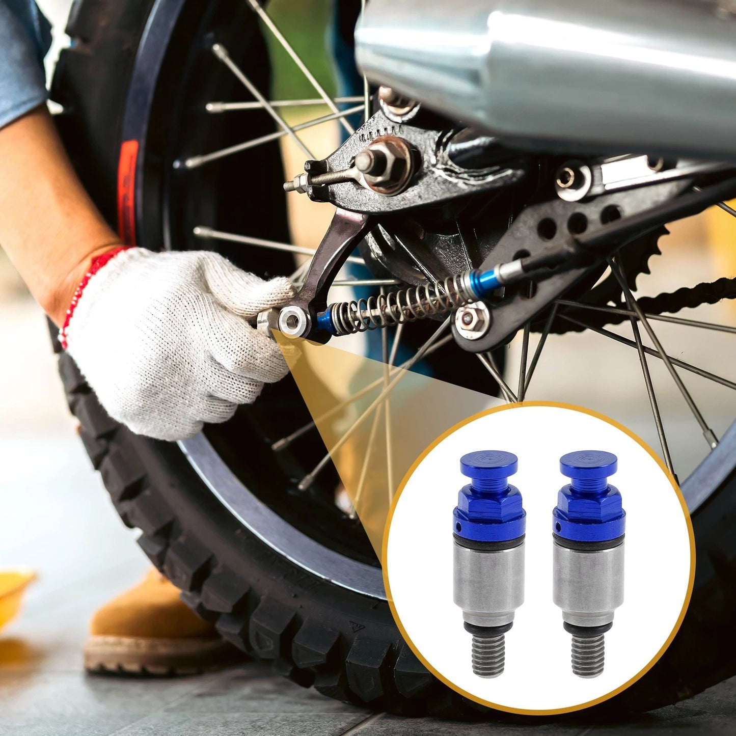 Screw M5x0.8 Fork Air Bleeder Valve Metal Blue 2 x Pcs for Motorcycle