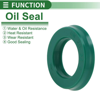 Oil Seal 5 Pcs Seal Ring Rotary Shaft Seal TPU 20x32x6mm High Pressure Green