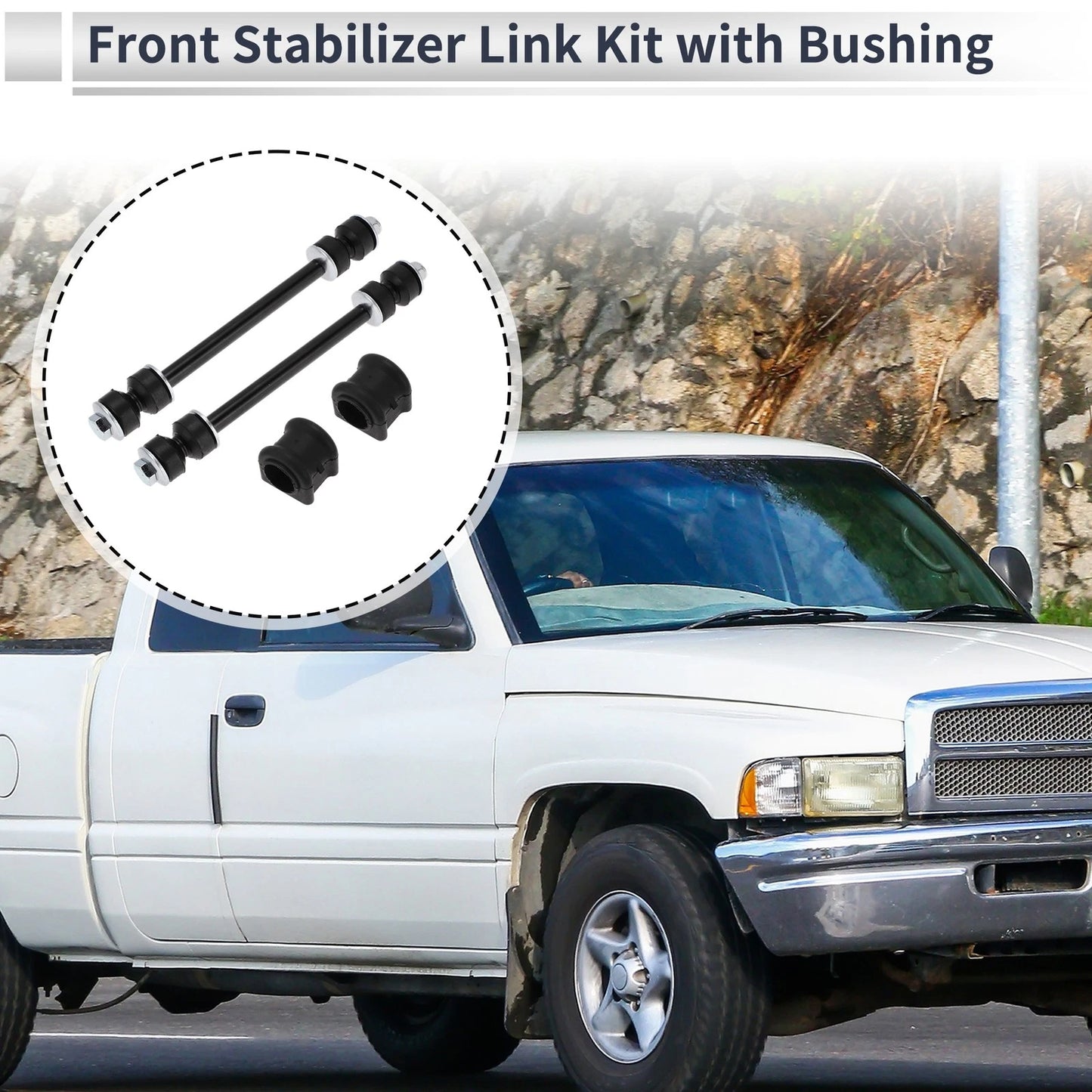 Front Stabilizer Bar Links with  Bushing for Dodge Ram 1500