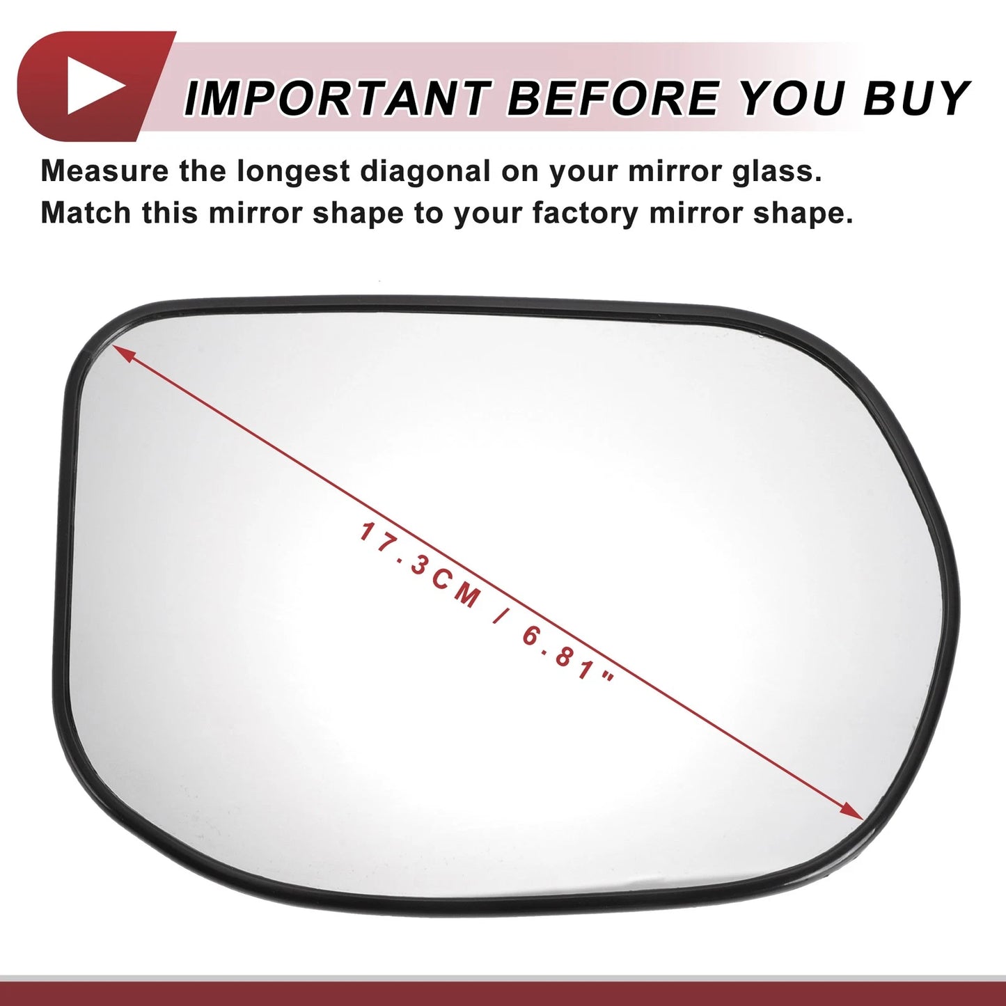 Heated Right Side Mirror Glass for Honda Civic (2008-2011)