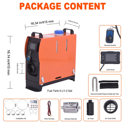 12V 5KW Diesel Air Heater with LCD Remote Control for Car RV Indoors