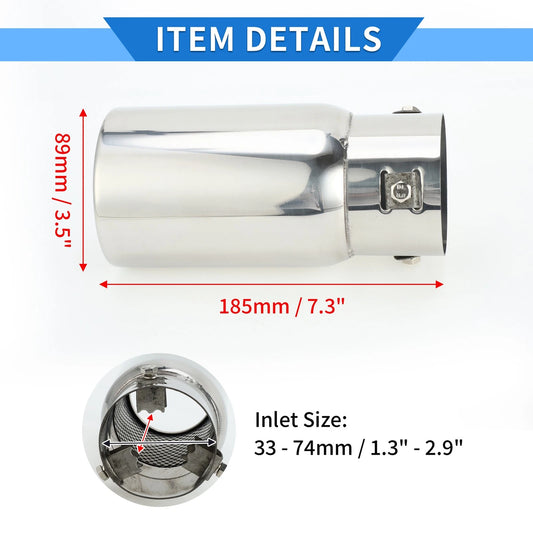 1 Pc Exhaust Tip 1.3" - 2.9" Inlet for Toyota Land Cruiser Prado (2003-2023)