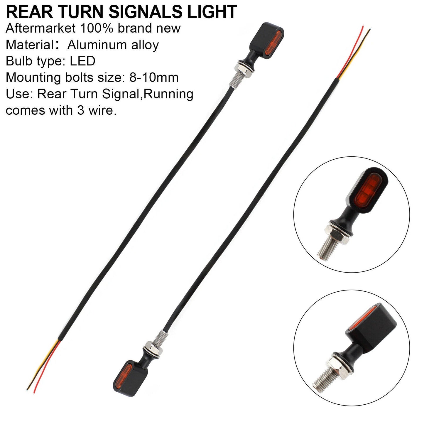 LED Rear Mini Turn Signal for Harley Sportster, Touring, Dyna, Softail (2010-2023)