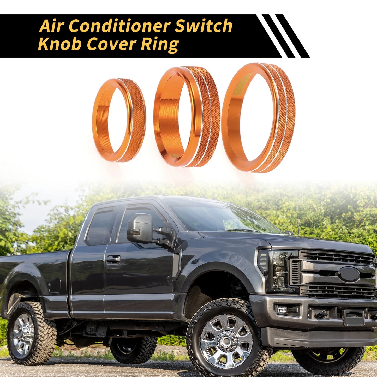 Air Conditioning Button Cover Trim for Ford F-150 XLT (2016-2019) Orange 1 Set