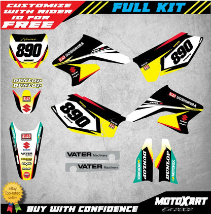 Custom Graphics Full Kit for Suzuki RMZ 250 (2004-2006) FIRE STYLE Decals