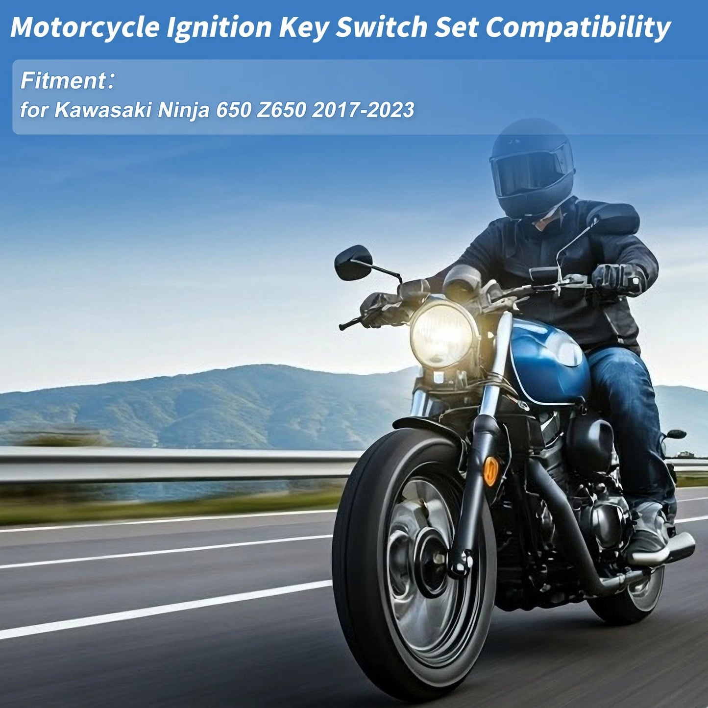 Ignition Key Switch Lock Set for Kawasaki Ninja 650 Z650 (2017–2023)