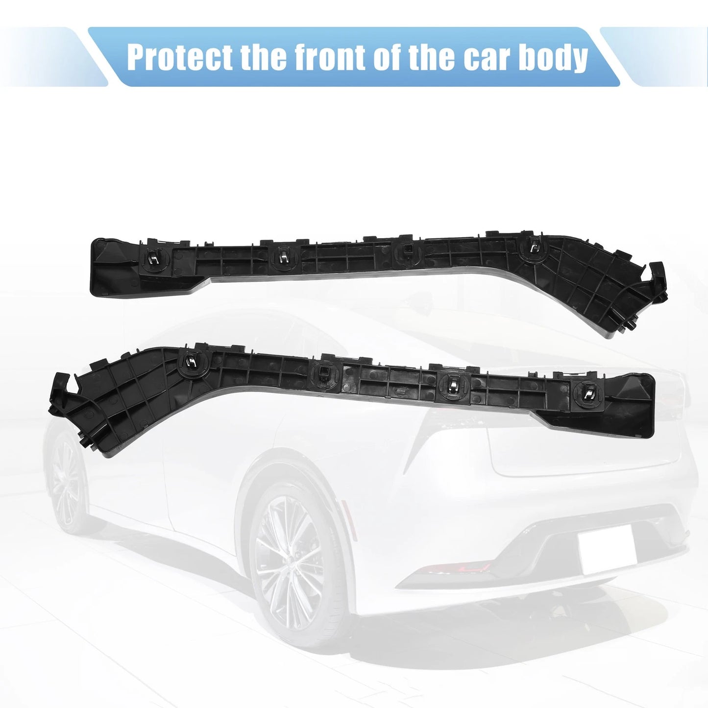 Rear Bumper Brackets 2 x for Toyota (2016-2023) Plastic Black